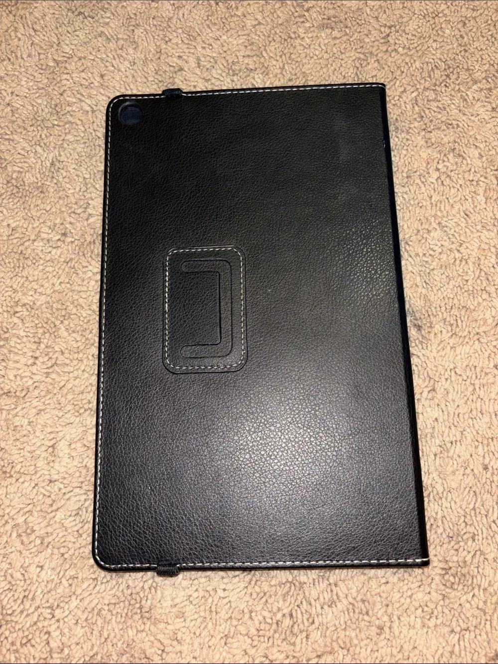 Black Tablet Folio For Kindle Case with Elastic Strap